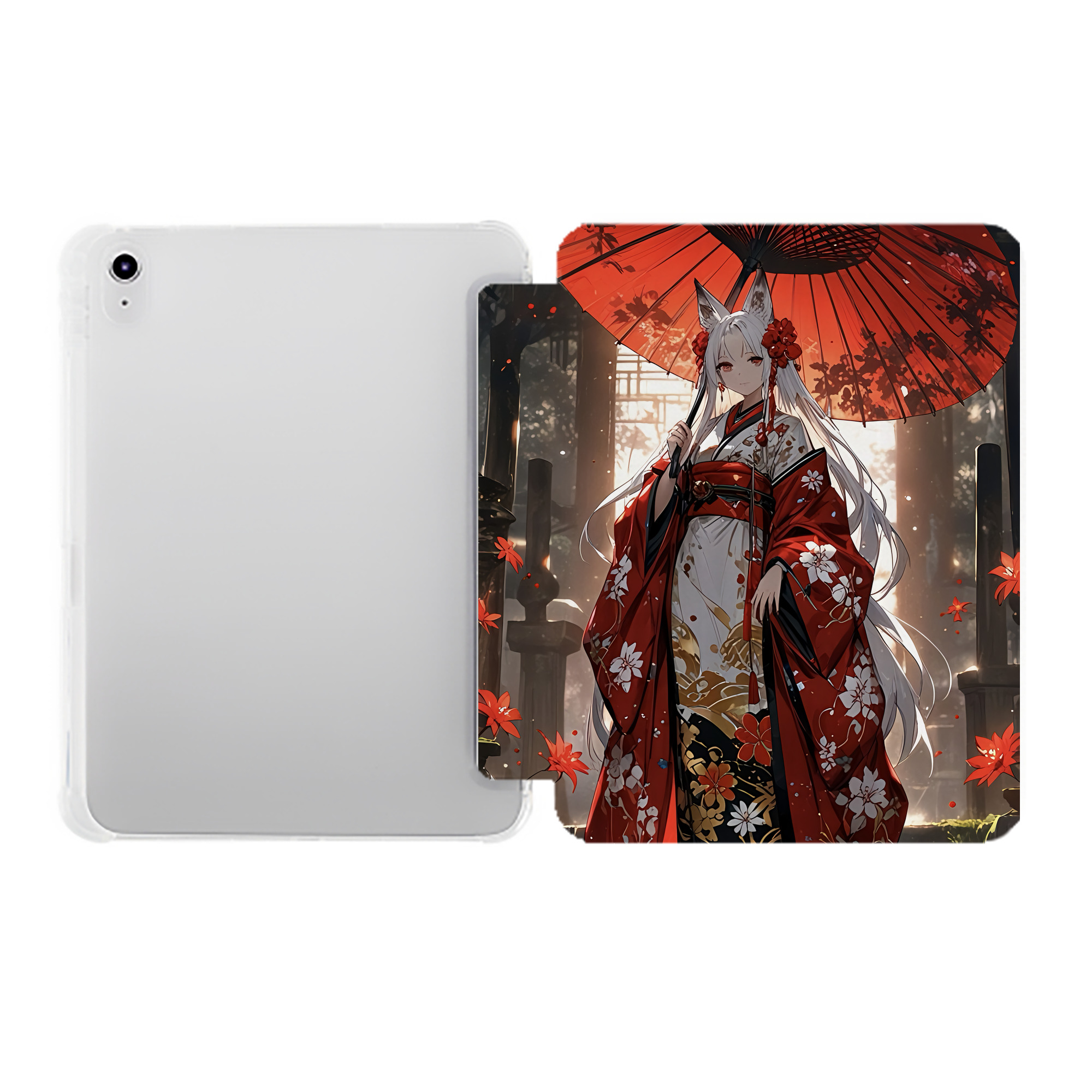 （画像用） 刀剣乱舞 Touken Ranbu IPad ケース ペン収納付き 三つ折りスタンド PUレザー×シリコン 対応機種9.5/10.5/10.9インチ